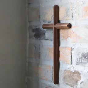 胡桃木十字架-手工壁掛十字架