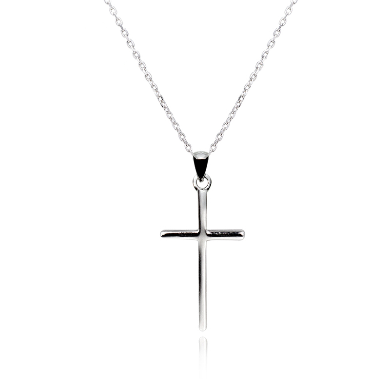 【NCS09】純銀十字架項鍊-媲美真鑽亮度的鑽飾